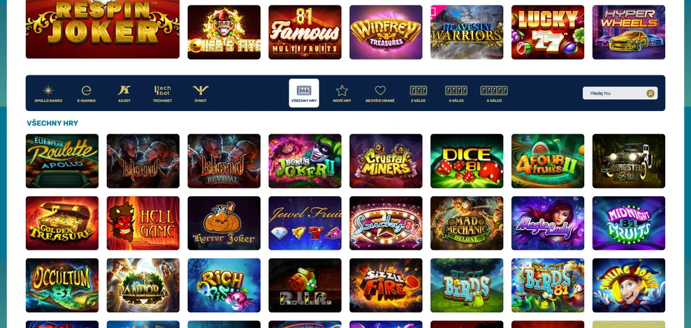 Procházejte hry FBET Casino