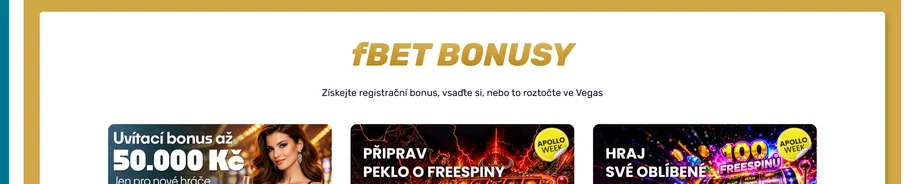 Získejte uvítací bonus FBET Casino