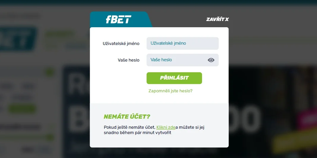 Přihlaste se do FBET Casino.